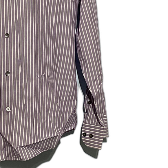 Express Purple Stripe Modern Fit XL Dress Shirt - Picture 4 of 8